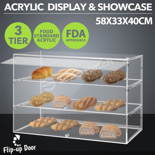 3 Tier Bakery Cake Storage Showcase Cupcake Pastry Display Cabinet Unit Holder - Picture 2 of 12