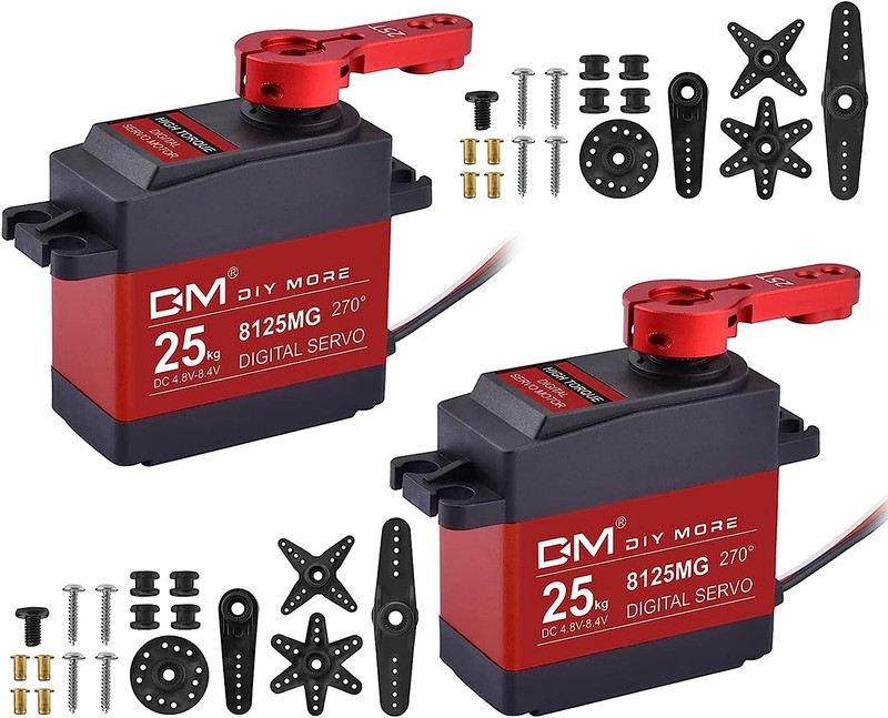 2set 25KG Large Torque Digital Servo 25T Aluminum Metal Gear Analog Servo For RC