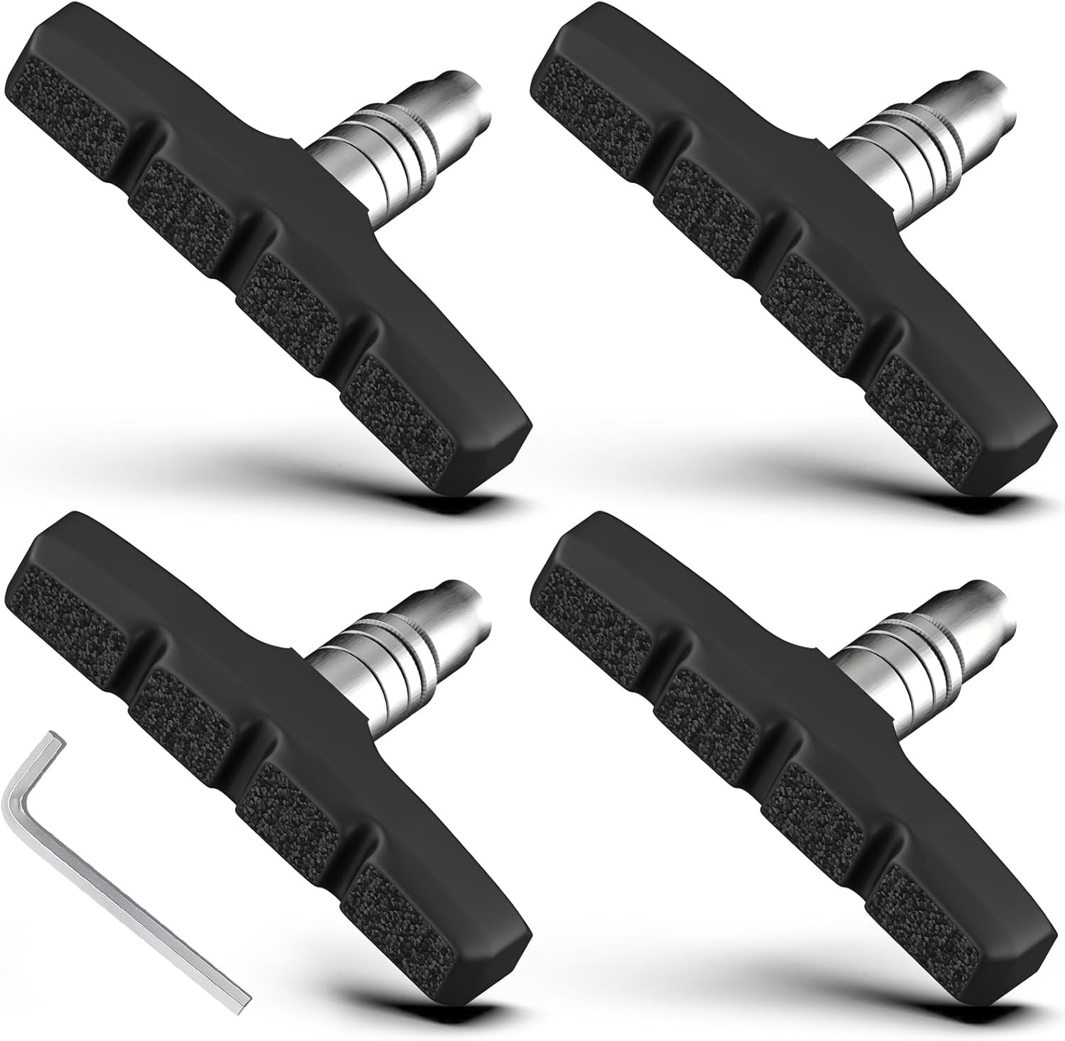 4PCS Mountain Bike Brake Pads Set with Allen Wrench, 70mm Universal V Brake Pads