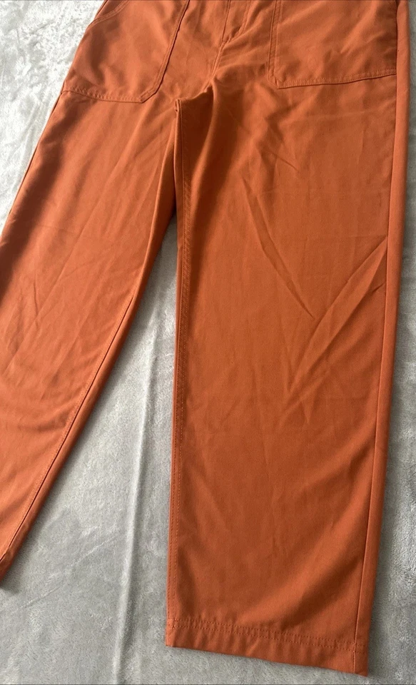 Pantalones Vans Textured Waves Talla XL tiro alto pierna recta naranja monopatín años 80 Foto 2 de 4