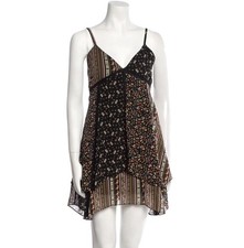 Lovely Alice + Olivia Black Floral Patchwork Print Layered Dress Size 0 Fairy