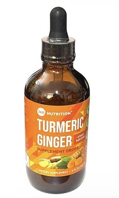 Turmeric Ginger Drops Dietary Supplement 4 fl. oz. by 360 Nutrition