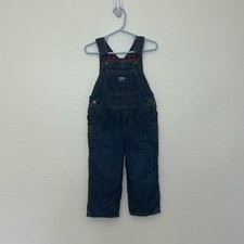 Oshkosh B  Gosh Vestbak Flannel Lined Buffalo Plaid Jean Denim Overalls 24 months