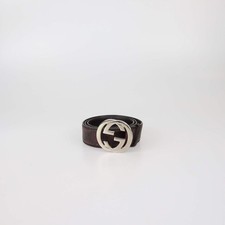 Gucci Brown Guccissima Leather Interlocking G Buckle Belt