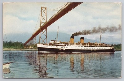 Lions Gate Bridge Prinzessin Marguerite HLW Vancouver 1960 - Postkarte