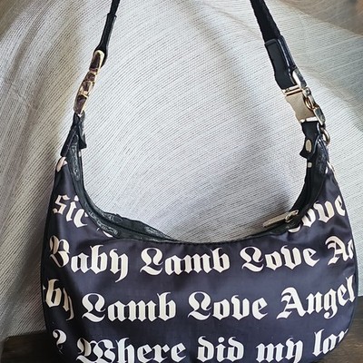 Le SportSac L.A.M.B. Gwen Stefani Black/White Graffiti Zip Shoulder Bag Charm