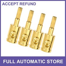 4 pcs Amp Input Reducer Copper 4 Gauge Car Stereo Audio AWG Power Gold Tone