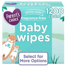 Parents Choice Fragrance-Free Baby Wipes, 1200 Count  baby wipes rash free.