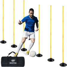 Soccer Agility Poles Set, 4/6/10 Pcs 6ft Detachable Sports Trainning Speed Poles