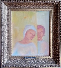 Mimma Ghimenti cm 35x30 dipinto olio su tela Incomunicabilità