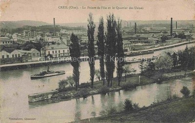 Creil SENLIS 60 Oise Pointe-de-l Ile Quartier-des-Usines Oise Steamship Factory