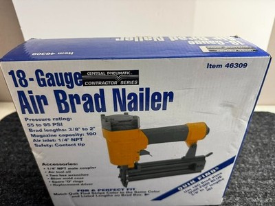 Central Pneumatic 18-Gauge Air Brad Nailer Stapler 1/4'' Crown Item 46309 Tested