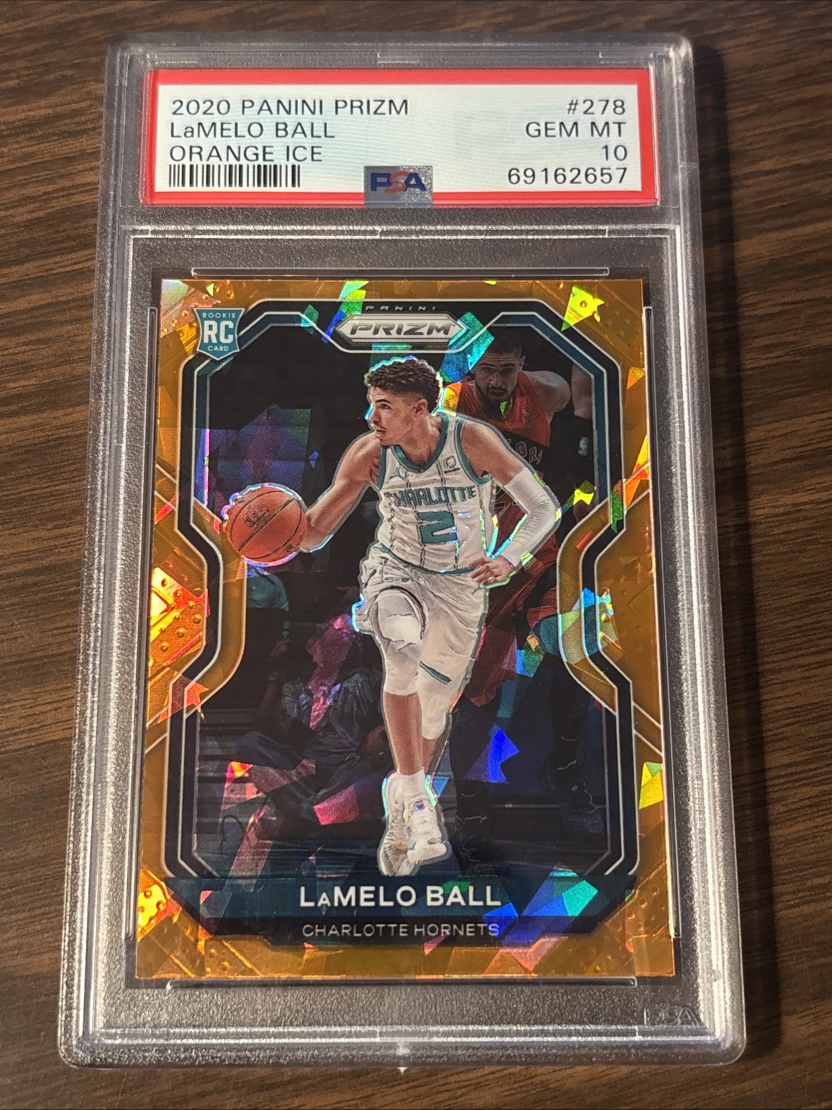 2020-21 Panini Prizm LAMELO BALL RC Rookie #278 Orange Ice Hornets PSA 10 GEM MT