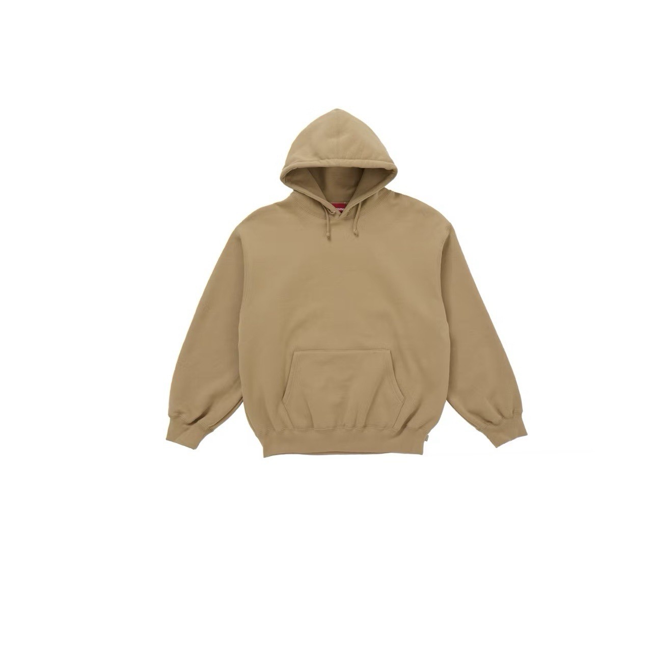 In-Hand Supreme Satin Applique Hooded Sweatshirt Light Tan Size: L image 2