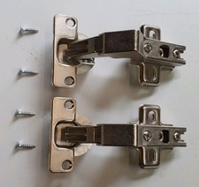 2 'Pie Cut' Hinges For Dual Door Corner Kitchen Cabinets With Screws