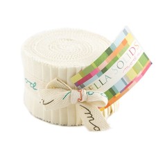 Bella Solids 2.5" Strip Junior Roll in Ivory by Moda