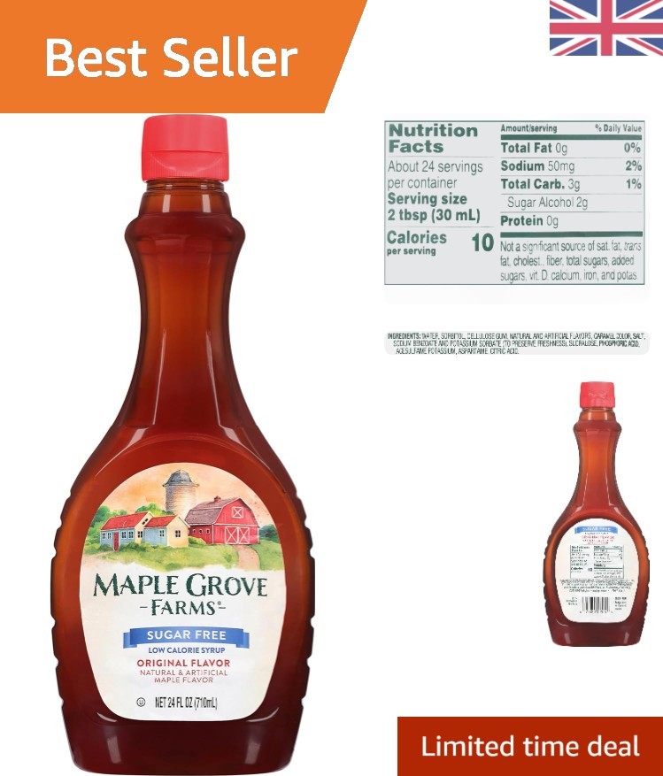 Zero Sugar Maple Syrup – A Low-Calorie Sweetener for Delicious Pancakes, 710ml