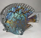 Murano Style Aqua Blue Foiled Figural Angel Fish Art Glass Decor  — photo 2