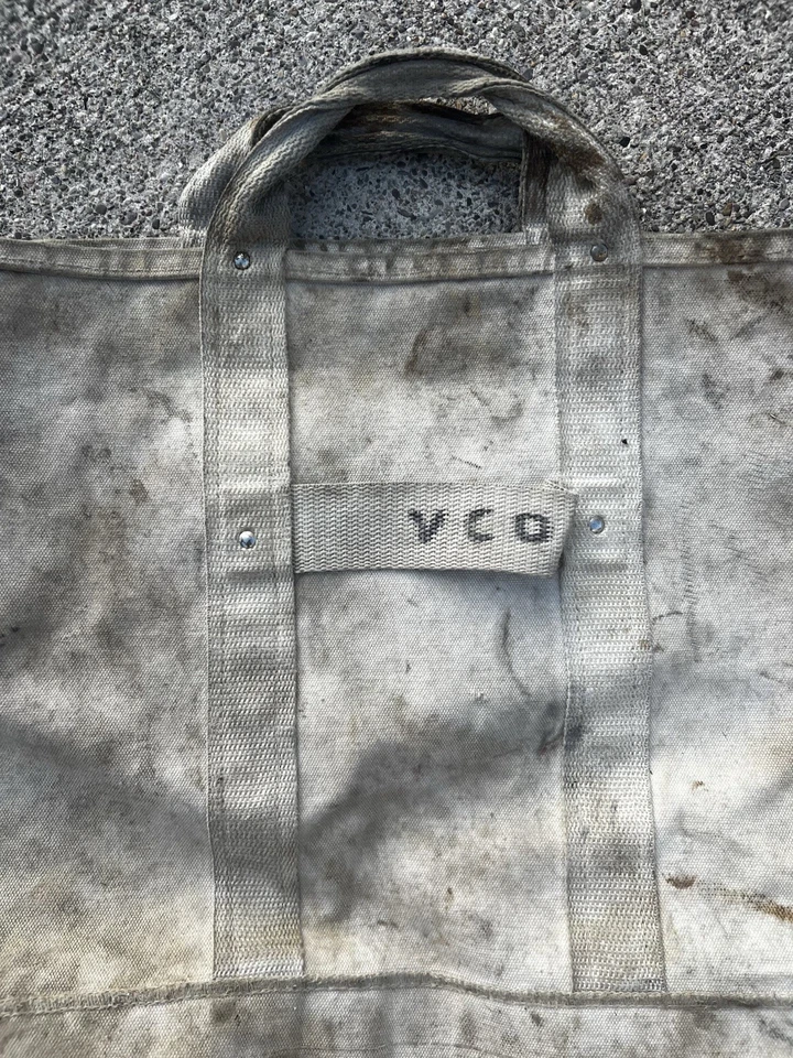 Bolsa de herramientas de trabajo/ingeniero de lona pesada de color crema años 60 Foto 3 de 4