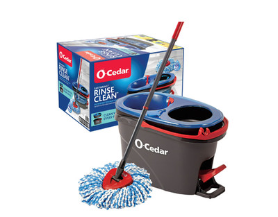 O-Cedar RinseClean Spin Mop & Bucket System 2-Tank Microfiber Floor Cleaning