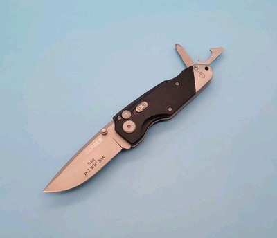 Gerber Obsidian Pocket Knife / Tool - Plunge Lock - Plain Edge Blade  **LOGO**