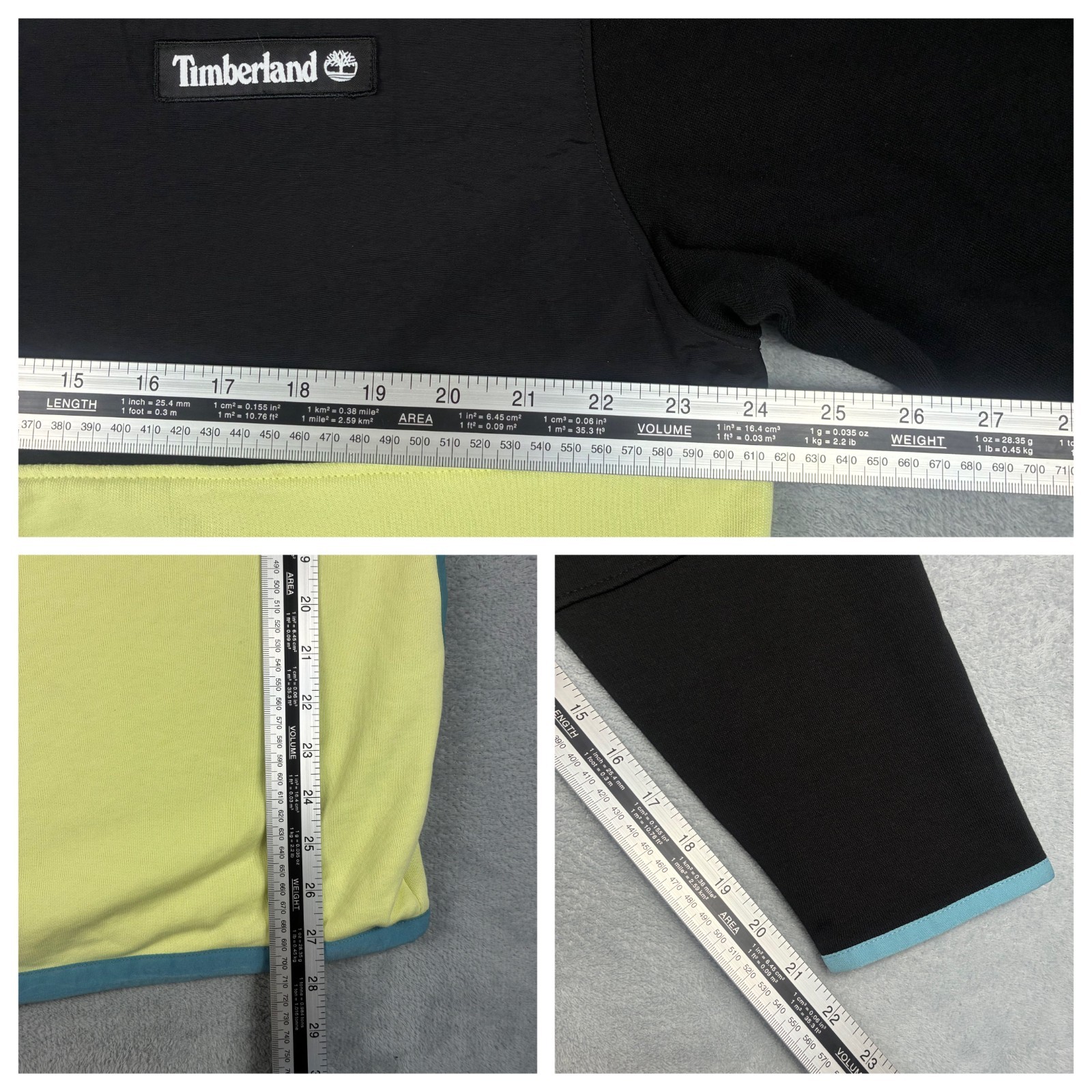 VTG Timberland Y2K Black Yellow T-Snap Button Up Realxed Fit Large Sweatshirt image 6