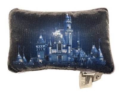 NWT Disneyland Resort Diamond 60th Anniversary Sequin Pillow Disney Castle Decor