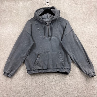 Roxy Hoodie Girls Size Small Gray Long Sleeve Pullover Short Pockets Beach Surf