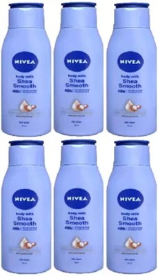 Nivea Body Milk Shea Smooth Lotion 6 Units Of 75Ml Each (450 Ml)