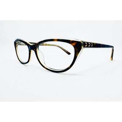 Bebe Eyeglasses Womens Tortoise Crystal BB5074 Cat Eye Frames 52-16-135