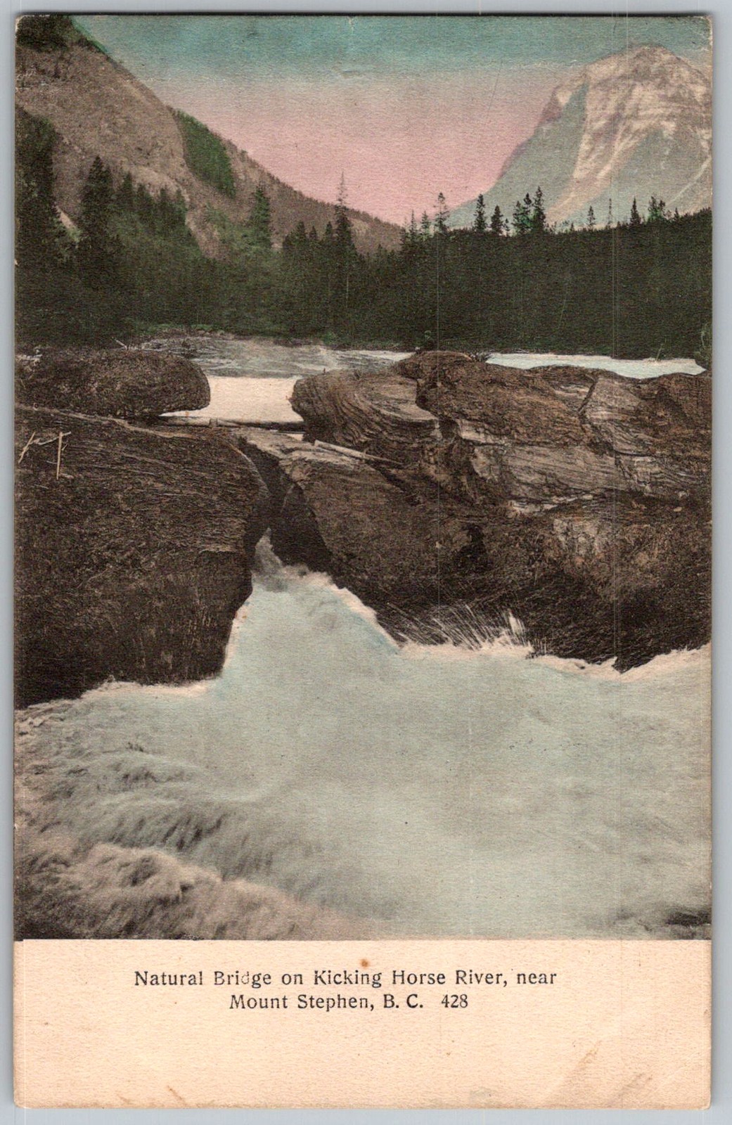 Antique Postcard Natural Bridge Formation Mount Stephen, Bc, CA 1910s