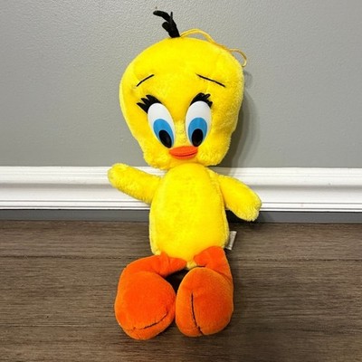 Vintage 1990 Warner Bros Tweety Bird Plush Looney Tunes  Stuffed Animal Toy