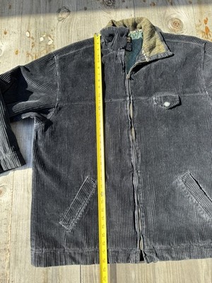 MCD More Core Division VTG Y2K Grunge XL Pure Black Wide Corduroy Zip Streetwear