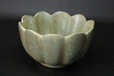 Exquisite Old Ru Kiln Sky-Blue Glazed Chinese Porcelain Lotus Brush Washer