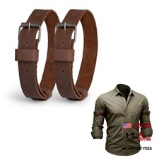 , Set of 2 Sleeve Garters for Men, Adjustable Straps for Arm Bourbon Brown