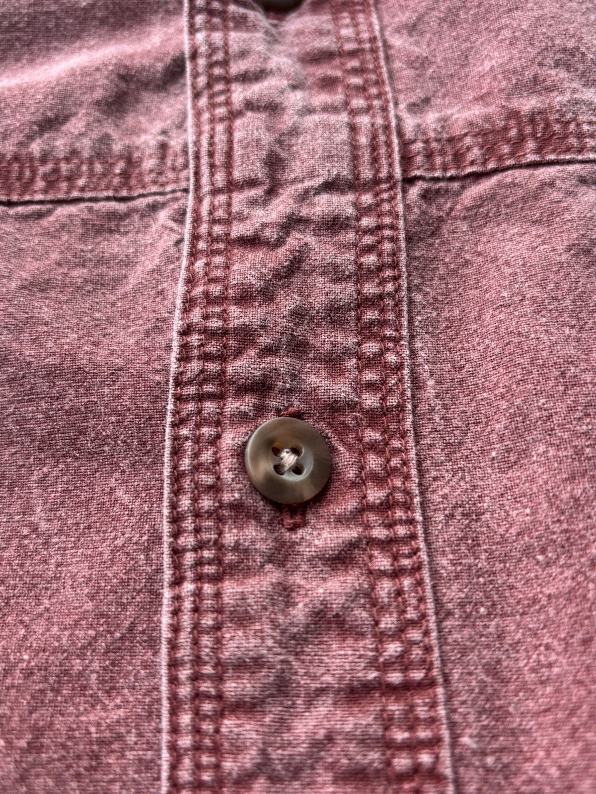 RedHead Mens Solid Red Cotton Button-Up Shirt Che… - image 4