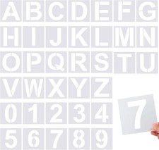 36 Pcs 8 Inches Large Alphabet Letters and Numbers Stencils for Painting on Wood