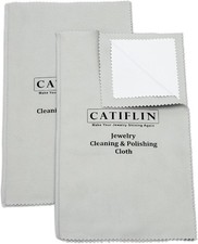 2Pcs Large Silver Polishing Cloths, 100 Cotton Jewelry Cleaning Cloths 10" X 1