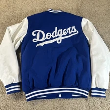 LA Dodgers Jacket Men Small Blue Jeff Hamilton Design Reversible Buttoned MLB