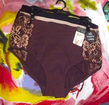 3 NEW PRIMA VALENTINA 871133 BW NO PANTY LINES LACE SIDE PANELS BRIEF PANTIES L