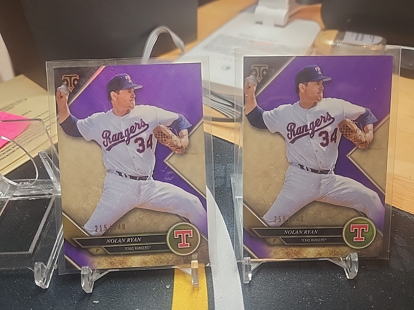 2) 2017 TOPPS TRIPLE THREADS AMETHYST NOLAN RYAN CARDS #86 215 & 255 OF 340 HOF