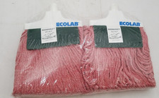 QTY 2 Ecolab Grease-Beater Red Mop Heads 90060927  Commercial Cleaning
