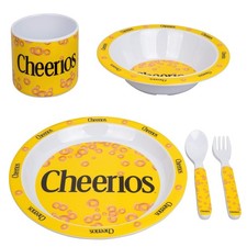 Cheerios 5pc Kids Plates Mealtime Feeding Set for Toddlers Dinnerware Dish Set