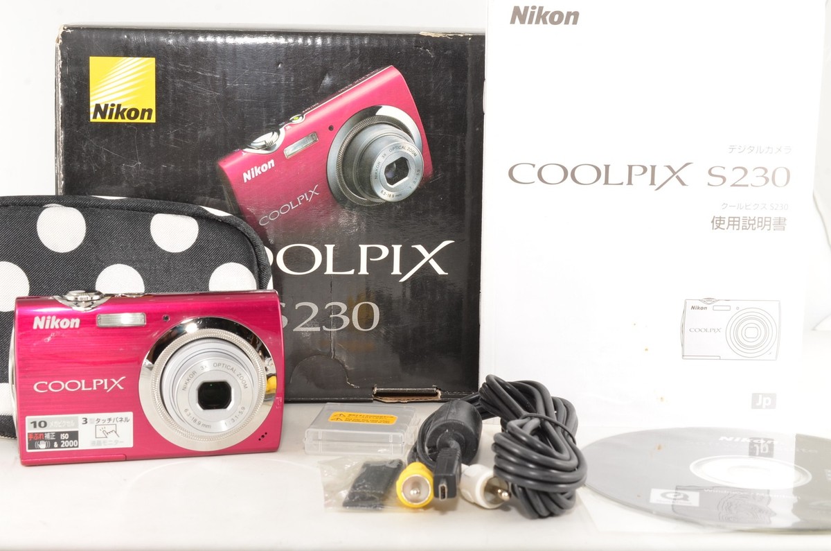 N.MINT] Nikon Coolpix S230 Pink Digital Camera Tested Working from