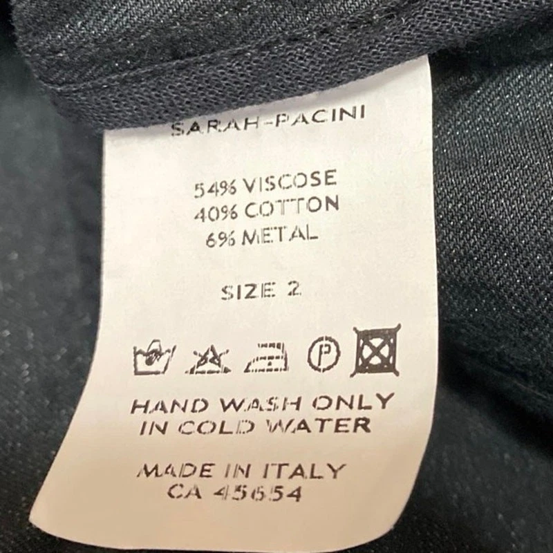 Jaqueta Blazer Sarah Pacini Feminina Preta Manga Longa Gola Alta Tamanho 2  - Imagem 4 de 4