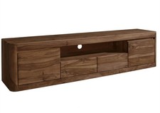 TV-Board Sheesham massiv Sideboard 200x45 Kabelführung - wird montiert geliefert