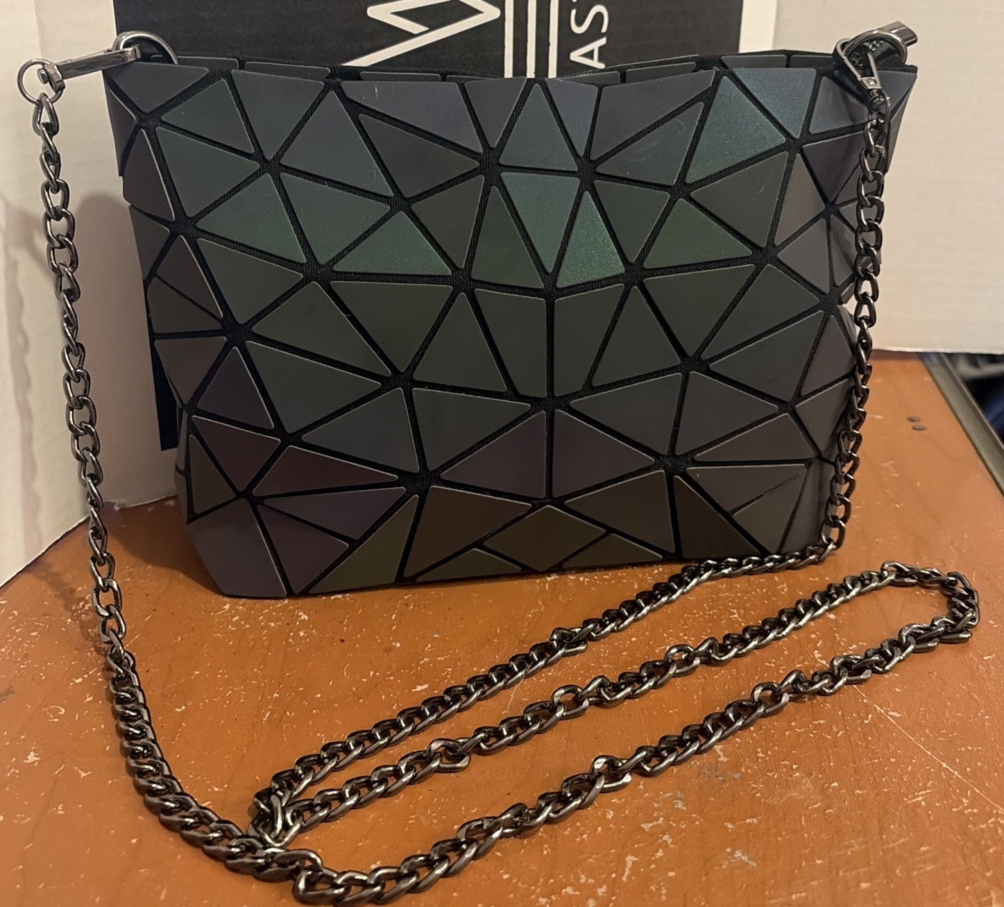 Lovevook Geometric Luminous Colorful Holographic Reflective Purse Handbag, Nice