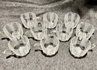 Deco MCM Vintage Ribbed Pressed Glass Punch Bowl with 10 Cups and Ladle Rest — photo 2