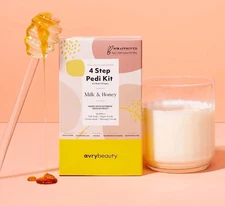 AVRY BEAUTY 4 Step Spa Pedicure Kit + FREE Nail Care Kit - MILK & HONEY - 2 SETS