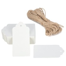 G2PLUS White Gift Tags with String, 2'' x 4'' Paper 2 x 4 inch,